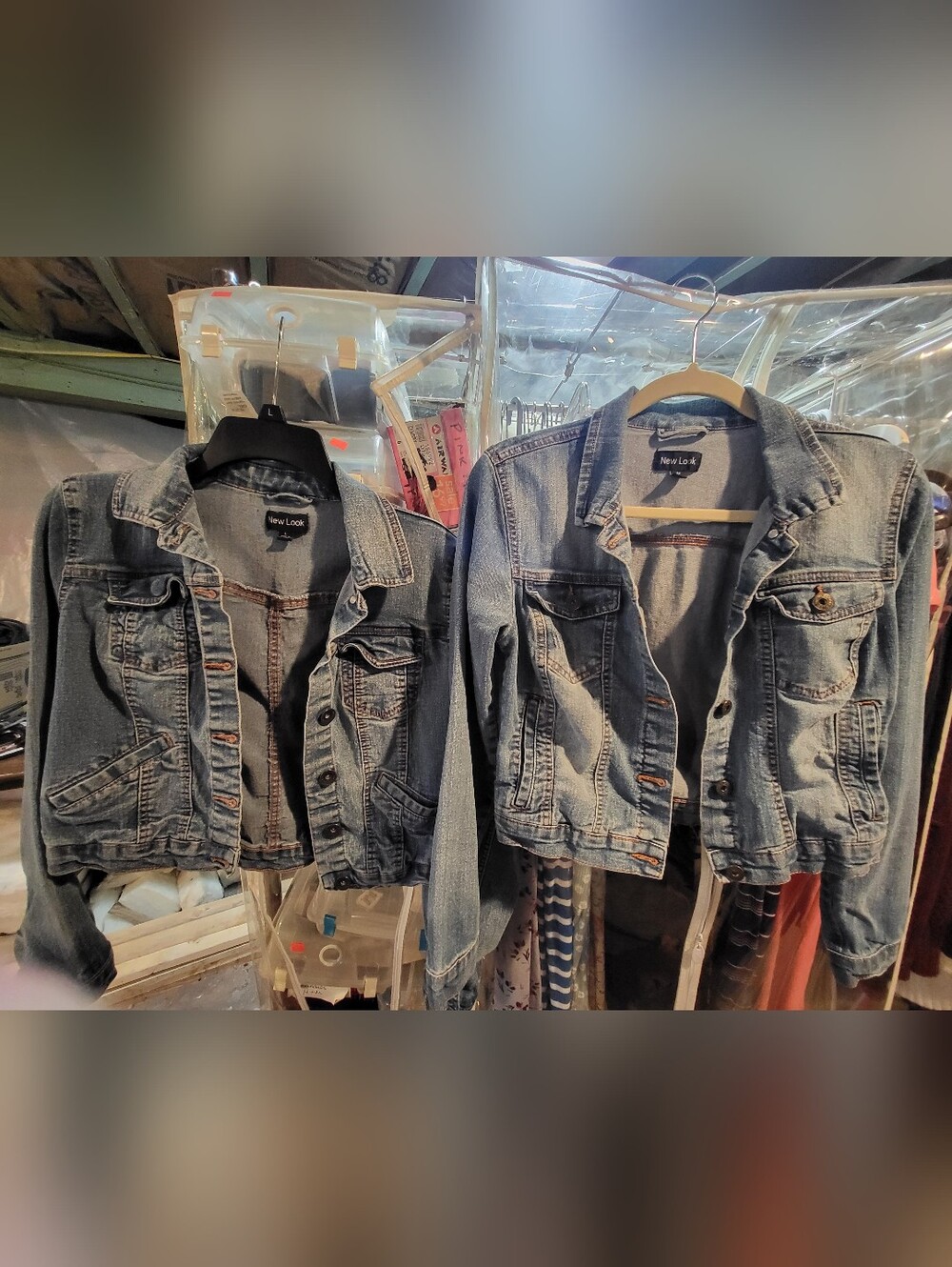2 Juniors New Look Denim Jackets Waist Length Good Condition